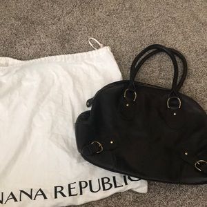 Black leather shoulder bag